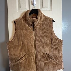 Grace & Lace Tan Corduroy Vest